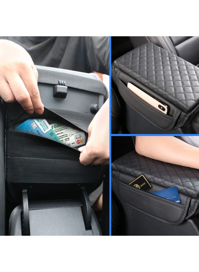 KISSUN Center Console Armrest Cover for Ford Bronco Accessories 2021 2022 2023 2024 2/4-Door with Leather Side Pockets Interior Accessories Prevent Scratching - Image 3